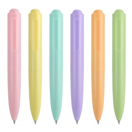 Ymapinc Colored Gel Pen Set,6 pcs 0.5mm Ultra Fine Point Pen,Black Ink Ballpoint Retractable Cute Pens with 6 Body Shell Colors for Journaling, Note Taking, Sketching Practical Stylish Stationery