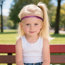 6 Glitter Headbands for Girls,Adjustable Headband for Women,Soft Headbands for Girls,Non Slip Thin Elastic Hair Bands Stretch Sport Headband,Sparkly Bling Headband Hair Accessories
