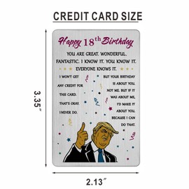 18th Happy Birthday Card for Boys Girls - Unique 18 Years Old Birthday Gifts for Him Her - Funny 18th Bday Decorations Wallet Card for Son Daughter