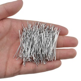 Hahiyo 40mm Length Fine Satin Pins Straight Connect Correctly Longer Size Trim Easily Durable Metal Flat Head Quilting Dressmaker Pins Silver 200 PCS for DIY Jewelry Making Sewing Crafts