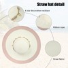 LY4U Women's Beach Sun Straw Hat with Chin Strap, Floppy
