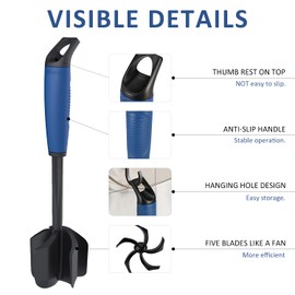 Ourokhome - Picador de carne y triturador de papas, resistente al calor para carne de hamburguesa, 5 cuchillas curvadas trituradoras de carne molida, mezclador antiadherente de nailon, agitador y