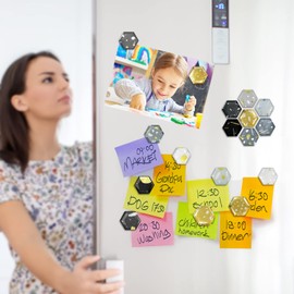 30 PCS Refrigerator Magnet - Cute Funny Fridge Magnet - Classroom and Office Whiteboard Magnet - Decorate Mood Magnets for Lockers - Gifts for Women, Men and Kids (Glod-Hexagon)