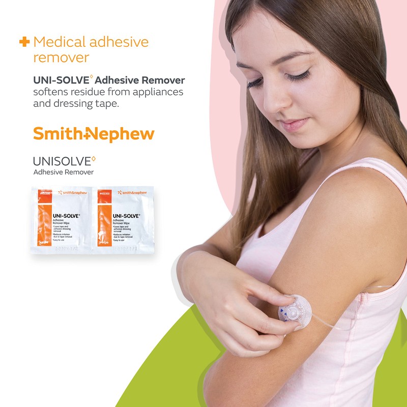 Smith+Nephew UNI-SOLVE◊ Adhesive Remover Wipes, Medical Adhesive Remover for Medical