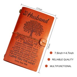 To My Daughter leather journal from Mom - I'm Proud of You, Love Mom - 140 Page Keepsake Notebook Gift, Refillable Travel Journal Diary Sketch Book Writing Journal Graduation Back to School Gift (To My Husband Gift)