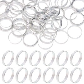 PENTA ANGEL Bridal Shower Rings 100Pcs Aluminum Alloy Glitter Fake Engagement Rings for Wedding Table Scatter Party Favors Decorations and Crafts DIY (Silver)