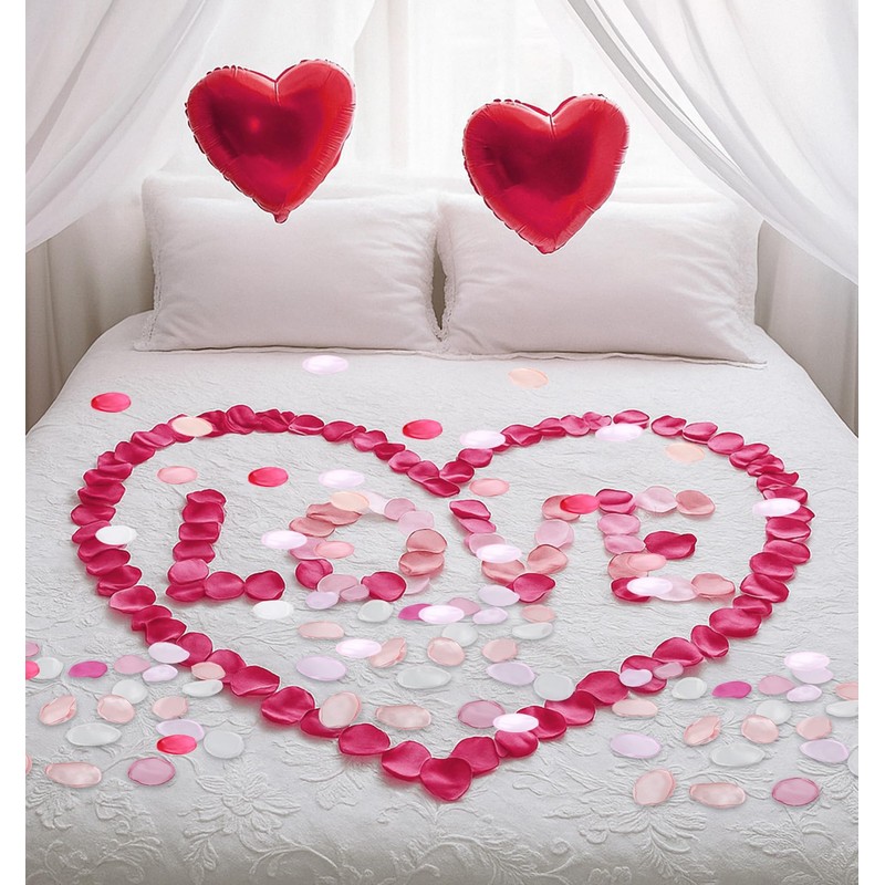 ValueBargain Pink Rose Petals, 200Pcs Artificial Fake Rose Petals for