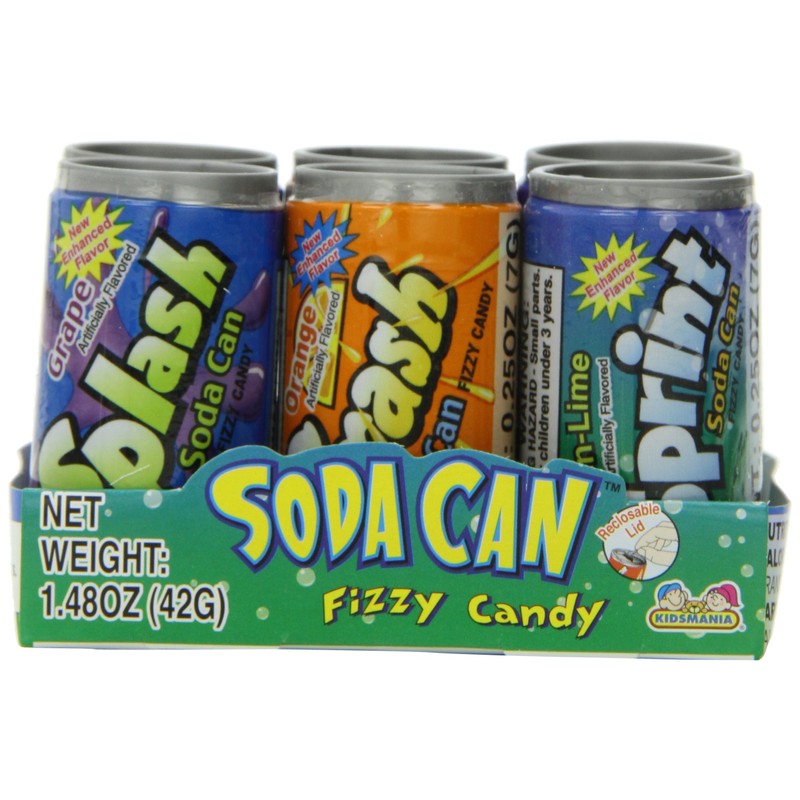 Kidsmania Soda Can Fizzy Candy, 1.47-Ounce Cans (Pack of 12)