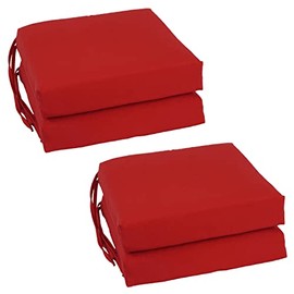 Blazing Needles Twill Chair Cushion, 16 x 16, Ruby Red 4 Count