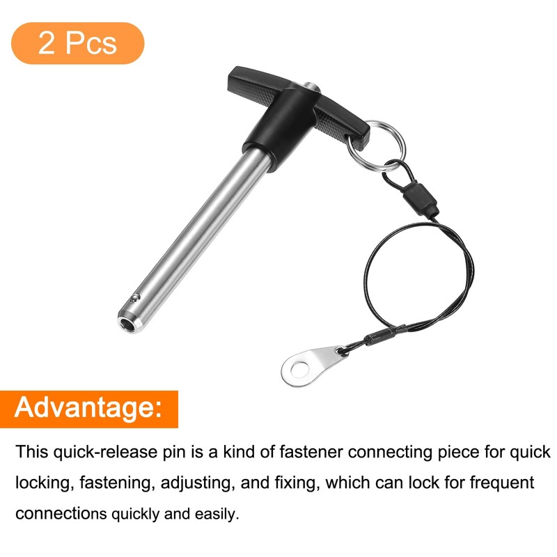 QUARKZMAN Pack of 2 T-Handle Locking Pins, 10 mm x