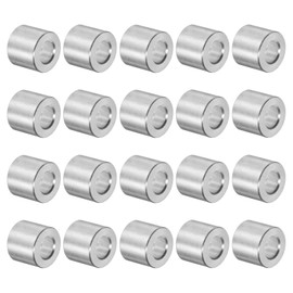 sourcing map 20 Pcs Aluminum Spacers with 5mm Bore, 10mm OD, 9mm Length, Screw Stand Bushing with Round Spacer for M5 Screws, Bolts and Rods