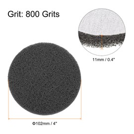 HARFINGTON 12pcs Scrubber Scouring Pads 800 Grits 4 Inch Drill Power Brush Hoop and Loop Surface Conditioning Disc Drill Scuffing Disc Scrub Pads for Home Kitchen Cleaning, Grey
