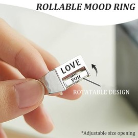 JAWUZ Pack of 2 Anti-Stress Ring, Anxiety Ring Set, Relief of Anxiety and Anti-Stress Ring, Anxiety Spinning, Open Spinner Women, Anxiety Stress Rings for Girls and Women, multicoloured