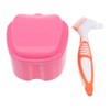 Estuche para Dentaduras Postizas Cepillo de Cerdas Flexibles y Caja