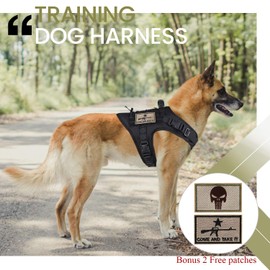 Tactical Dog Training Harness Outdoor Working Vest Adjustable Military MOLLE Dog Vest Harness with Rubber Handle