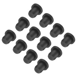 uxcell High Temp Silicone Plug Mount Dia 6.5mm/0.26 inch t Shaped Rubber Stopper Hole Plugs for Powder Coating Plating Waterproof Plugs Sealing Plugs Black Pack of 12(OD 9.5mm)