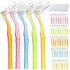 50pcs Interdental Brushes, 5 Sizes Angled Head Tooth Picks Dental