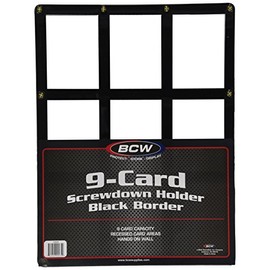 BCW Wall Mountable Trading Card Display Frame | 9 Card Screwdown Holder | Baseball Card Display Frame | High-Impact Crystal Clear Polystyrene | Ideal as a Baseball Card Frame Wall Display