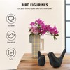 VORCOOL Set of 2 Black Ceramic Bird Figures Set, Modern