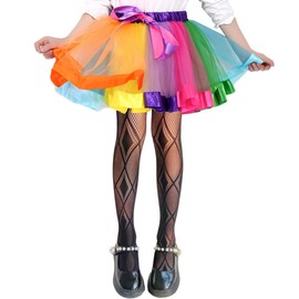 VINICUNCA Girls Fishnet Stockings for Princess Dress High Waist Mesh Tights Cute Pattern Knit Socks (US, Alpha, Medium, Black-Rhombic)