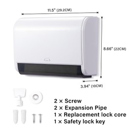 Ailelan Paper Towel Dispenser, Commercial Toilet Tissue Dispensers Wall Mount Paper Towel Holder Multifold/C-Fold Paper Towel Dispenser for Kitchen and Restroom Decor (White)