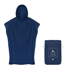 Dock & Bay Adult Beach Poncho - Hooded Towel with Deep Pockets - for Beach & Pool - Super Absorbent, Quick Dry - Yosemite Navy, Large (105x80cm, 41x31)