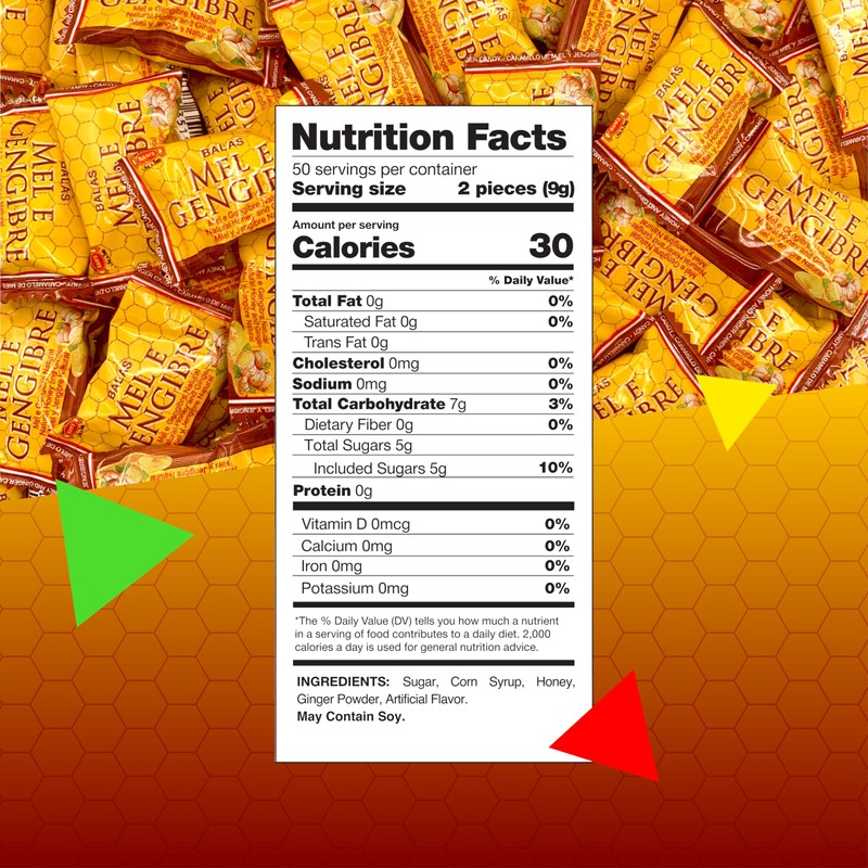 Honey and Ginger Hard Candy, Individually Wrapped (1 Pound Bag