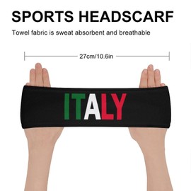 CBBYY Italian Flag Sports Headbands for Women Adjustable Sweat Bands Moisture Wicking Men for Sports Headband - Workout, Sports, Outdoor Activities