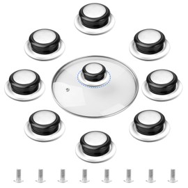 8 PCS Pot Lid Knob Universal Pot Lid Handle Knob Heat Resistant Pot Lid Handle Replacement Round Stainless Steel Pan Lid Knobs Home Kitchen Cookware Pan Cover Parts Set with Screws