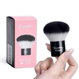 M1 Kabuki Makeup Face Brush, Soft Synthetic Bristles, Compact, Versatile, For Applies Powder, Highlighter, Bronzer