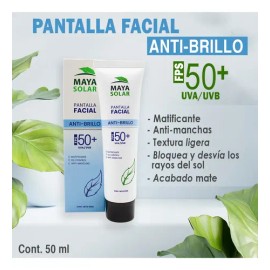 Protector Solar Facial Mineral Maya Solar Anti Brillo 50ml