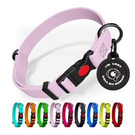 NexaPaw Adjustable Dog Collar with QR Code Dog Tag ID Attached - Made in USA - Honeycomb Waterproof Heavy Duty Dog Collar with Safe Lock Buckle - Odor Proof Pet Collar for Dogs with Strong Zinc D Ring