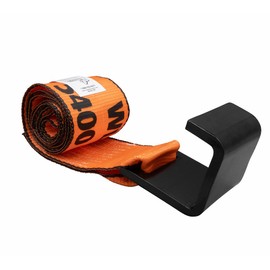 Mytee Products (10 Pack) 4" x5' Orange Roll Off Winch Strap for Container w/Large Flat Hook - 5400 lbs WLL High Abrassion Trailer Heavy Duty Roll Off Strap for Safe Cargo Securement