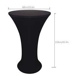 JISEN Mantel elástico ajustable de licra para cóctel de 24x43 pulgadas, negro