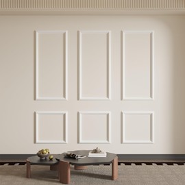 SmartStandard Pre-Cut Wall Molding Kit, 6-Frame Wainscoting Panels for Interior Wall Moulding Decor, Ready to Assemble Accent Panel