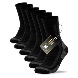 Occulto Men's Merino Thermal Socks Pack of 3 (Model: Erik), black