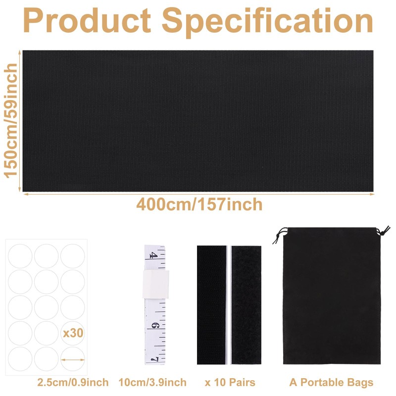 ZOFUN Blackout Blinds 150 x 400 cm, 100% Black Out