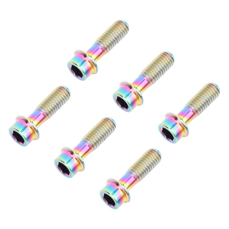 6PCS Bicycle Stem Bolt M5 X 16mm Titanium Alloy Waterproof