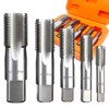 KIMLONTON NPT Pipe Tap, 5-Piece Set, 1/8", 1/4", 3/8", 1/2",