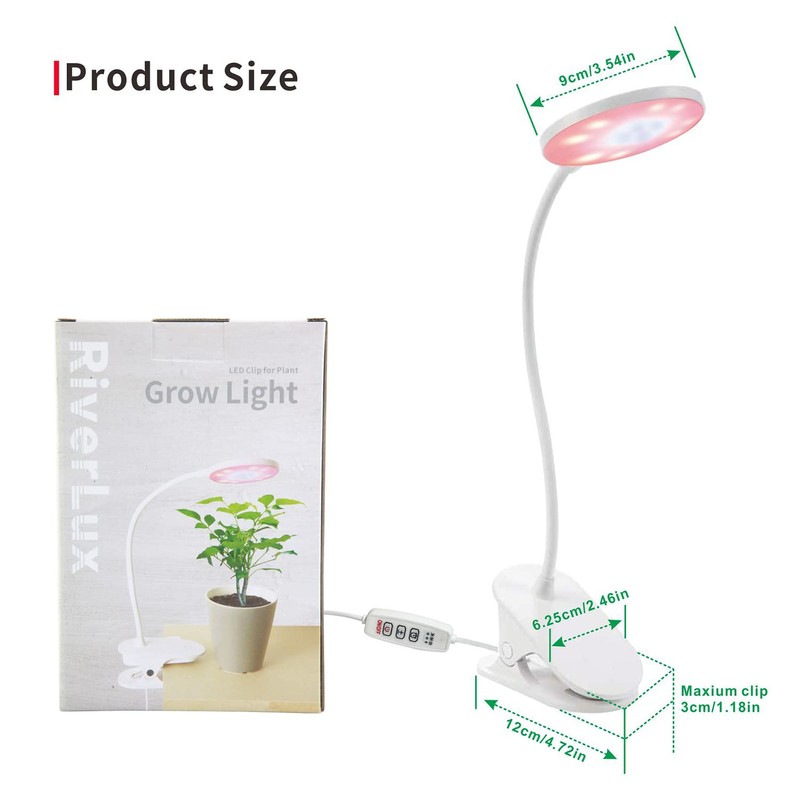 RiverLux LED Grow Light for Indoor Plants, 360 Degree Adjustable