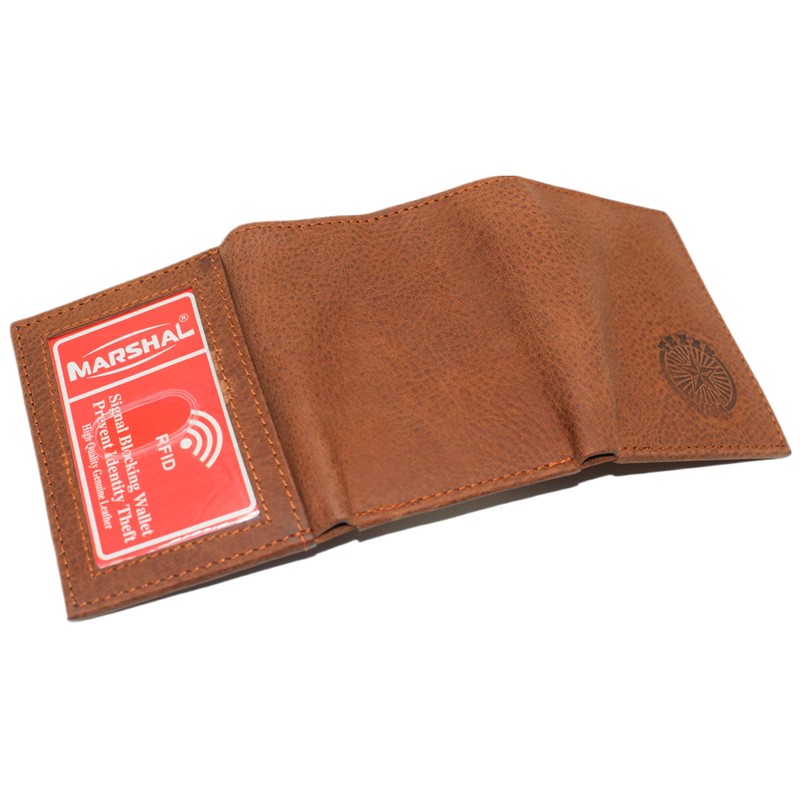 MARSHAL Texas Men's RFID Blocking Genuine Leather Lone Star State