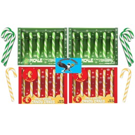 Dill Pickle & Mac & Cheese Christmas Candy Canes 24ct – Funny Savory Holiday Candy, Novelty Gag Gift, Weird Flavor Stocking Stuffers
