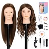 MYSWEETY Mannequin Head with Human Hair, 80% Real Hair 26''