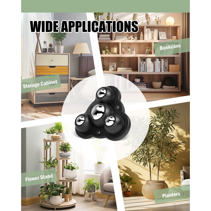Self Adhesive Caster Wheels, Appliance Rollers for Kitchen Appliances, 2.4