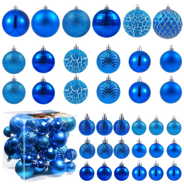 LANGXUN 36pcs Christmas Tree Decorations Balls 2023, Bolas De Navidad - 6pcs 3.2'', 12pcs 2.4'', 18pcs 1.6'' - Shatterproof Christmas Ball Ornaments, Christmas Decor (Mixed Size-36pcs, Silver)