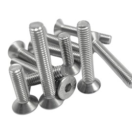 Topnorm24 - Countersunk Screws M4 x 6 mm - Pack of 50 with Hexagon Socket Stainless Steel DIN 7991 V2A A2 VA Screws Metric Full Thread for Nuts and Washers (M4 x 6 (Pack of 50)