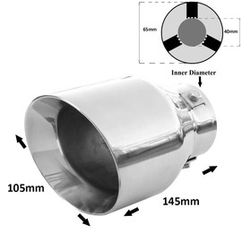 Universal Exhaust Trim Tailpipe Sport Silencer Stainless Steel Chrome