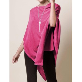 DiaryLook Ladies Button Cashmere Feel Multiway Poncho Shawl Scarf Wrap for Women(Blush)