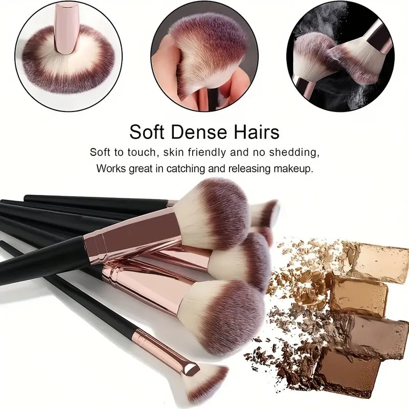 Professional Makeup Brush Set with Soft Fluffy Bristles for Foundation,