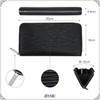 ZIYMU zm-w1-002bk Long Wallet, Round Zipper, Coin Purse, Genuine Leather,